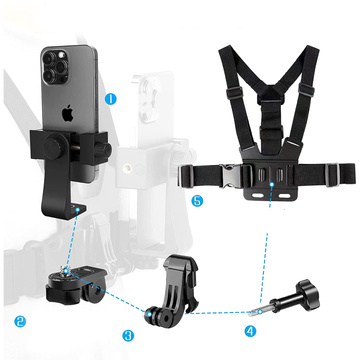 Sportgurt Alogy Chest Brusthalter für Kamera, GoPro-Kameras, Universaltelefon Schwarz