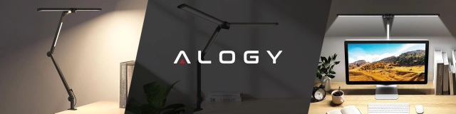 Lampa Biurkowa LED do Monitora ze Składaną Konstrukcją, z potrójnym oświetleniem, Regulowaną Jasnością, z Mocowaniem do Blatu, Ochrona Oczu, Alogy SmartDesk™ – Czarna
