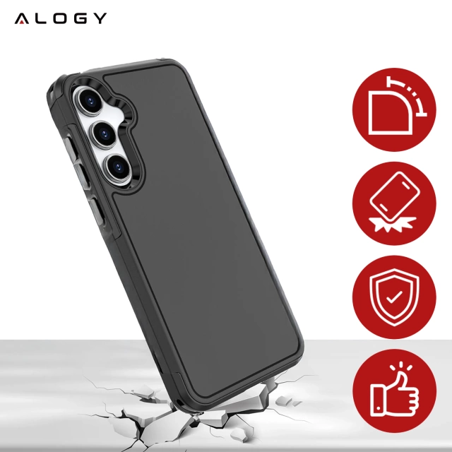 Etui do Samsung Galaxy A56 / A36 5G 2025 Pancerna Obudowa Ochronna na Telefon Wzmocniona Alogy HeavyDuty™️ Case Czarne + Szkło hartowane