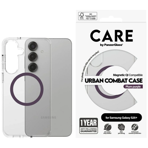 Etui do Samsung Galaxy S25+ CARE by PanzerGlass Urban Combat Case Purple Qi