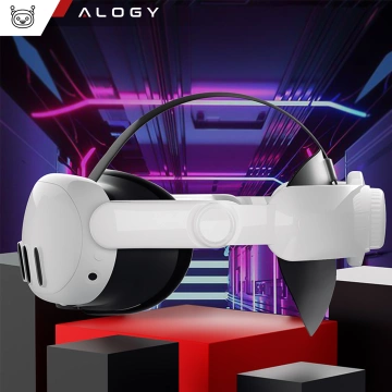 Regulowana Opaska Pasek wymienny do Meta Quest 3 Alogy Elite Strap Biały + Silikonowa nakładka na twarz