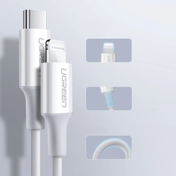 Ugreen Kabel USB Typ C - Lightning 3A 0,25 m weiß (US171)