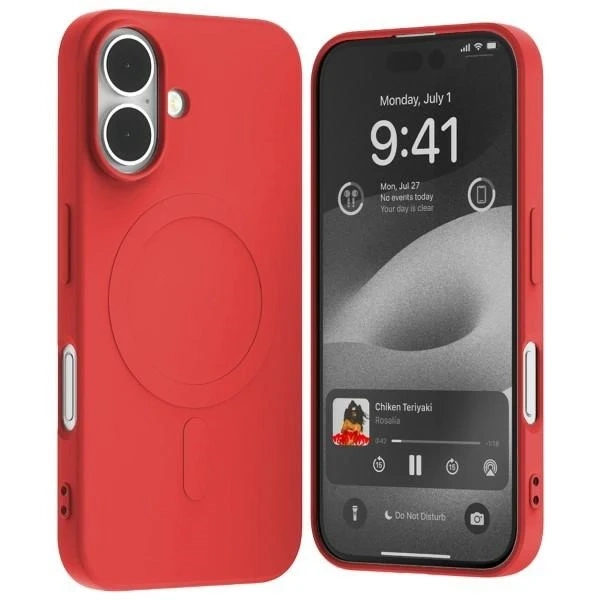 Mercury MagSafe Halbsilikonhülle für iPhone 16 6,1" Rot