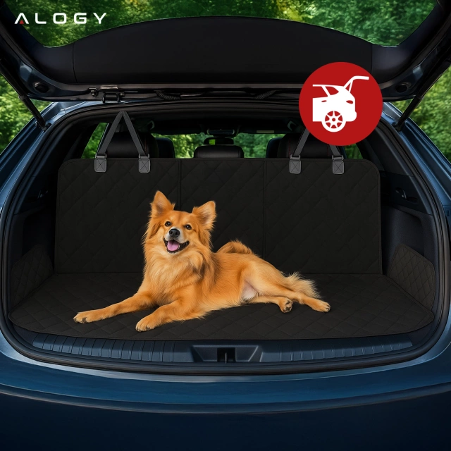Mata Ochronna na Siedzenie Samochodowe XXL Pokrowiec na Tył Fotel, Osłona do Auta pod Fotelik, dla Psa i Zwierząt, Duża, Alogy SeatGuard™ Czarna