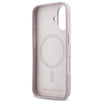 Karl Lagerfeld Hülle für iPhone 16 6,1" Rosa MagSafe Hardcase FW Metallplatte