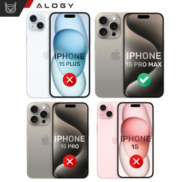 Hülle für iPhone 15 Pro Max Slide Case mit Objektivschutz Kameragehäuse Mattschwarz Alogy Soft Matt Glass