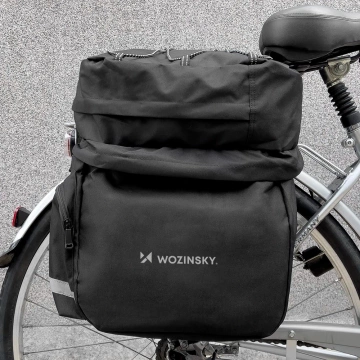 Wozinsky 60L geräumige Fahrradträgertasche (Regenhülle inklusive) schwarz (WBB13BK)