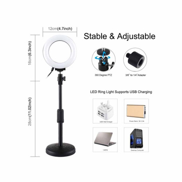 Lampa pierścieniowa LED z regulowaną podstawką Puluz PU391