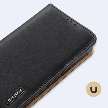 Dux Ducis Hivo Leather Flip Cover Echtes Leder Wallet für Karten und Dokumente iPhone 14 Pro Rot
