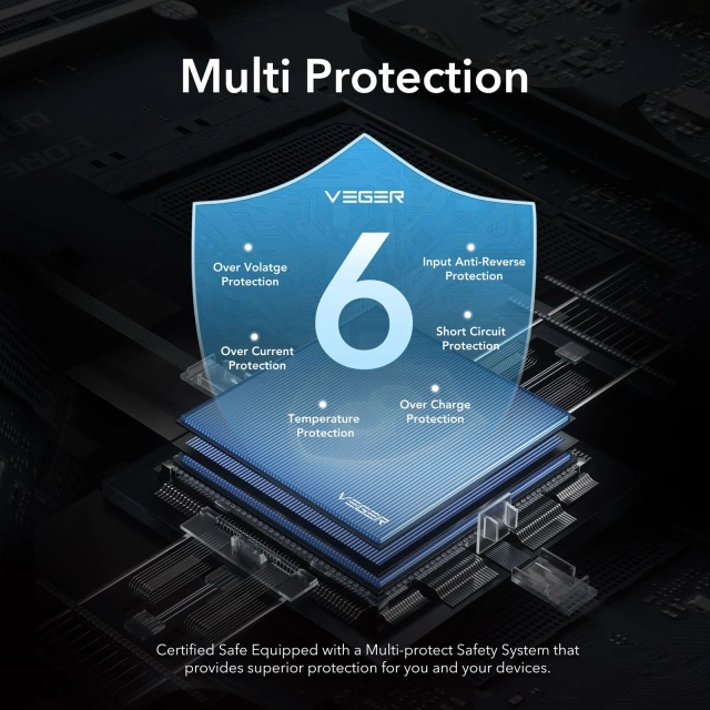 Powerbank-Akku VEGER L10S – 10.000 mAh LCD-Schnellladung PD 20 W (W1105PD)