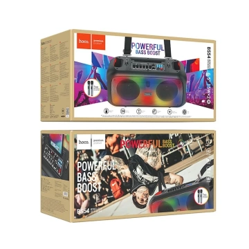 HOCO Bluetooth-Lautsprecher 2 x kabellose Mikrofone BS54 Schwarz