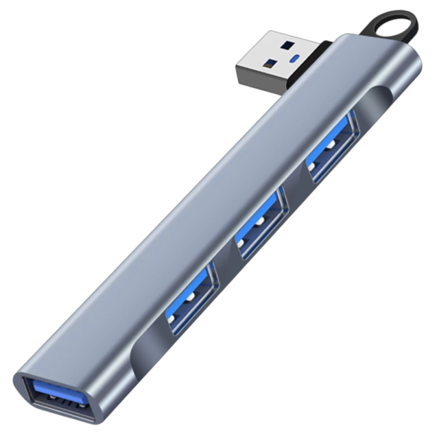 HUB rozdzielacz Alogy Adapter do komputera laptopa z USB-A do 3x USB-A 2.0 1x USB-A 3.0 Szary