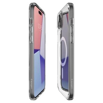 Spigen Ultra Hybrid Mag Mag Safe Hülle für Apple iPhone 15 Plus Weiß