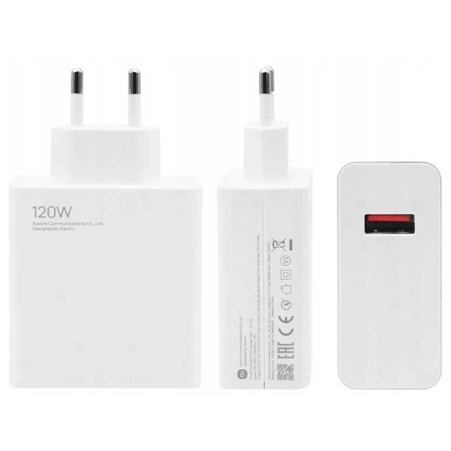 Oryginalna Ładowarka Sieciowa Xiaomi MDY-13-EE 120W Szybkie ładowanie Quick Charge QC 3.0 Biała