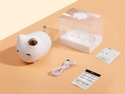 Baseus Nachttischlampe für ein Kind Silikon-LED in Form einer Katze Weiß