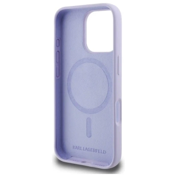Karl Lagerfeld Hülle für iPhone 16 Pro 6,3" Lila MagSafe Hardcase Silikon Karl