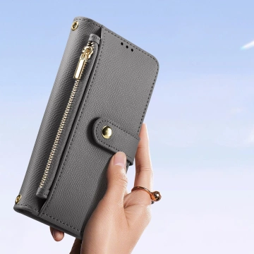 iPhone 15 Pro Dux Ducis Lawa Wallet Mag Lederhülle Grau