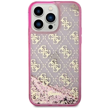 Etui Guess GUHCP14LLC4PSGP do iPhone 14 Pro 6.1" hardcase Liquid Glitter 4G Transculent