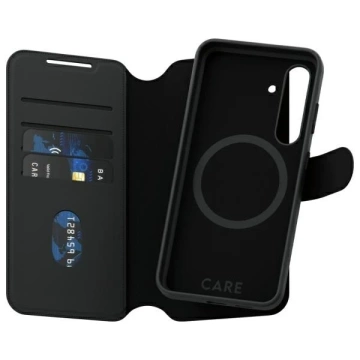 Hülle für Samsung Galaxy S24 CARE von PanzerGlass Feature Tango Wallet 2in1 Schwarz