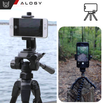 Telefonadapterhalter für Selfie-Stick-Stativ 1/4 drehbar 360 ​​universell Alogy schwarz