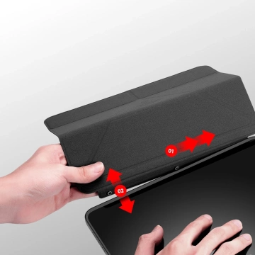 Dux Ducis Magi Hülle für iPad Air (5. Generation) / (4. Generation) Smart Cover mit Ständer und Aufbewahrung für Apple Pencil schwarz