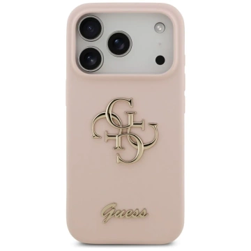 Etui Guess do iPhone 17 Pro Silicone Big 4G Script Pink