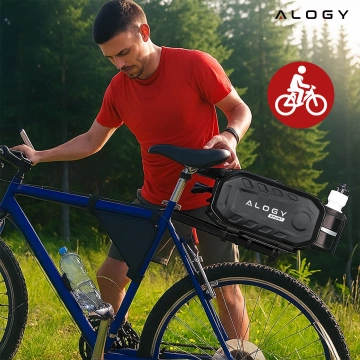 Fahrradtasche Fahrradtasche 2,5 l Fahrradhalter Lenkerrahmentasche Beutelhülle 23,6 x 10,5 x 10 cm (S) Alogy Sport schwarz