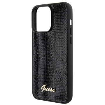 Etui Guess GUHCP15XPSFDGSK für iPhone 15 Pro Max 6,7" czarny/schwarz Hardcase Pailletten Script Metal
