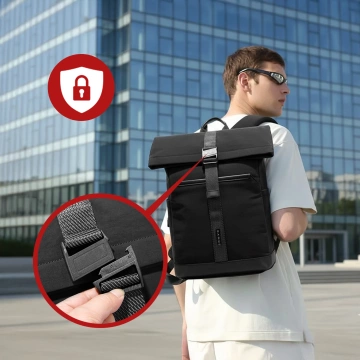 Bange wasserdichter Rucksack für 15,6-Zoll-Laptop, Stadtreisender, 45 x 30 x 16 cm, für Arbeit, Flugzeug, Herren, Damen, mit USB-Anschluss Schwarz