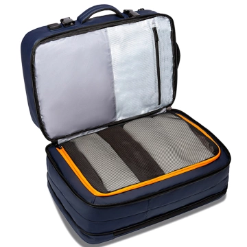 Bange Rucksack, Reiserucksack, erweiterbarer Business-Rucksack, geräumige Tasche für 17,3"-Laptops mit USB-Anschluss, Marineblau