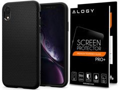Etui Spigen Liquid Air do Apple iPhone Xr Matte Black +Szkło Alogy