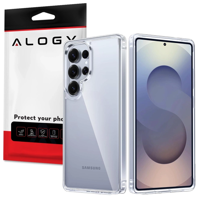 Etui do Samsung Galaxy S25 Ultra obudowa ochronna na telefon Alogy HybridShield™️ Case Przezroczyste + Szkło