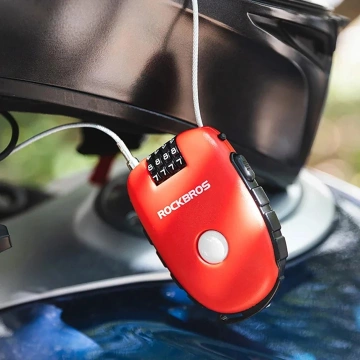 Rockbros 32420981001 Fahrradschloss mit einziehbarem Kabel – Rot
