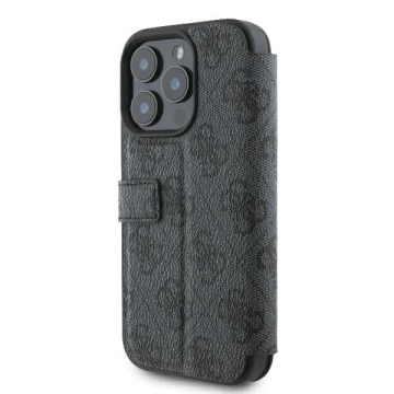 Guess 4G Metal Logo Book Case für iPhone 16 Pro 6,3″ – Schwarz