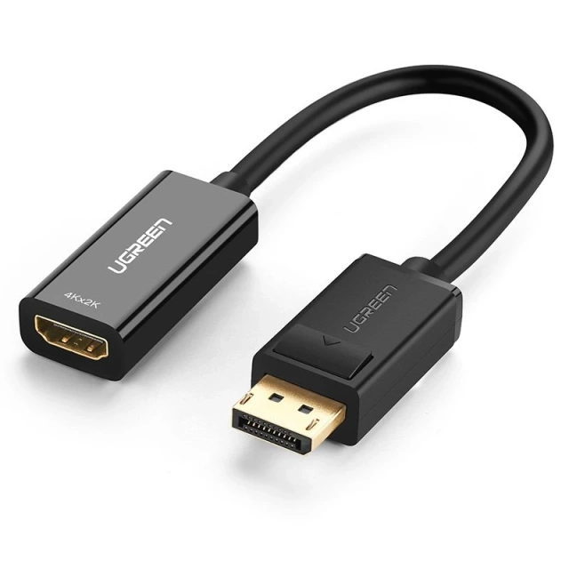 UGREEN Adapterkabel Kabel von DisplayPort (männlich) auf HDMI (weiblich) (unidirektional) 1080P 60Hz 12bit schwarz (40362)