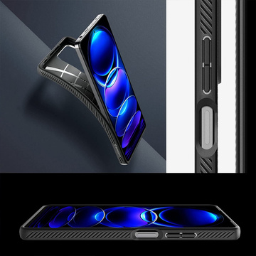 Spigen Liquid Air Handyhülle Schutzhülle für Xiaomi Redmi Note 12 Pro 5G / Poco X5 Pro 5G Mattschwarzes Glas