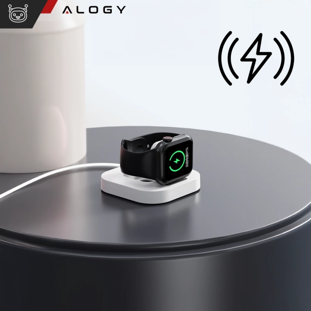 Mini ładowarka indukcyjna do ładowania Apple Watch USB Alogy Mini Stand Charger Biała
