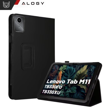 Etui do Lenovo Tab K11 K11E 11” M11 10.95" TB330FU/TB330XU/TB331FC stojak pokrowiec obudowa z klapką na tablet Case Alogy Czarne