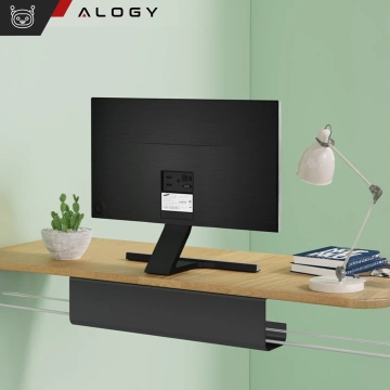 Kabel-Organizer unter der Tischplatte, Ablage für Kabel, Kabelleisten, Tischplatte, Alogy-Schreibtisch, 55 cm, Schwarz