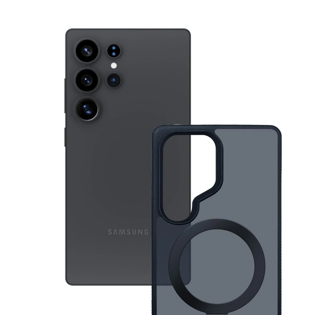 Etui do Samsung Galaxy S25 Ultra 3mk Smoke Case Mag&Stand MagSafe Black