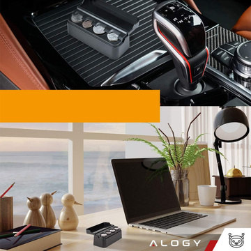 Kasetka na bilon bilonówka portfel organizer schowek na monety drobne do samochodu auta biura domu pudełko Alogy czarny