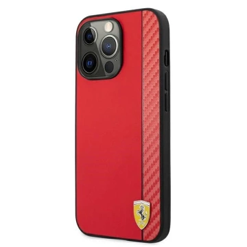 Ferrari iPhone 13 Pro Max 6.7" Hülle Rot/Rot Hardcase On Track Carbon Stripe
