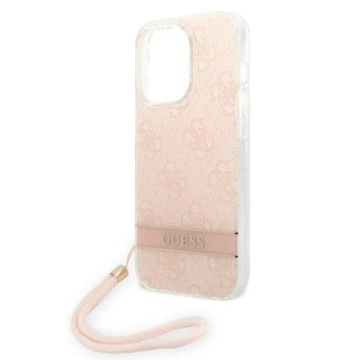 Ratet mal, GUOHCP14LH4STP Hülle für Apple iPhone 14 Pro 6.1" pink/pink Hardcase 4G Print Strap