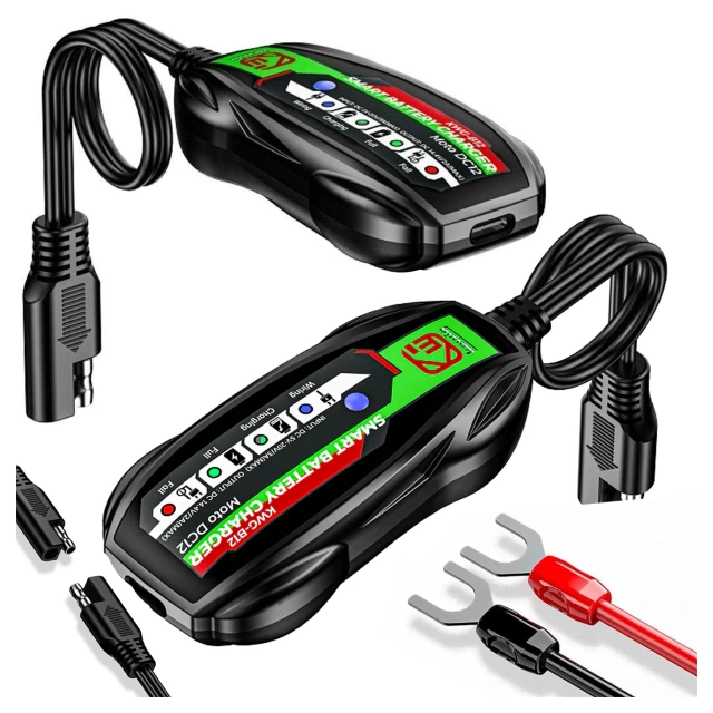 Ładowarka do Akumulatorów Motocyklowych Kewig B12 – Prostownik Mini z Podłączeniem do Akumulatora, USB-C z Gniazdka lub Powerbanku, Inteligentna z Zabezpieczeniami