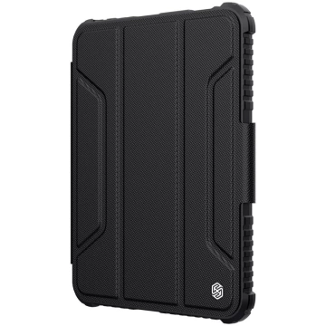 Nillkin Bumper Leather Case Pro pancerne etui Smart Cover z osłoną na aparat i podstawką iPad mini 2021 czarny