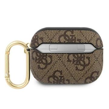 Schutzhülle für Kopfhörer Guess GUAP4GSMW für Apple AirPods Pro Cover Braun/Braun 4G Script Metal Collection