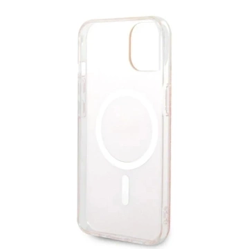 Zestaw Guess GUBPP14SH4EACSP Case Charger iPhone 14 6,1" różowy/pink Hard Case 4G Print MagSafe