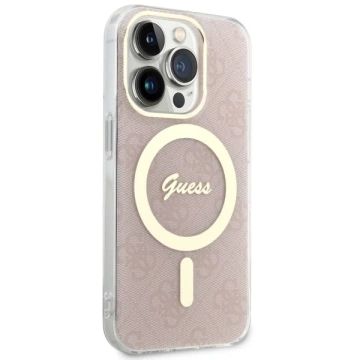 Guess GUHMP14LH4STP Handyhülle für Apple iPhone 14 Pro 6.1" pink/pink Hardcase 4G MagSafe