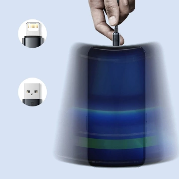 Baseus Crystal Shine Series Kabel USB-Kabel für schnelles Aufladen und Datenübertragung USB Typ A - Lightning 2.4A 2m lila (CAJY000105)