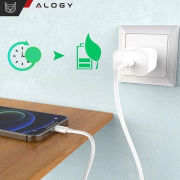 Schnelles 30-W-USB-C-Wandladegerät USB Typ C GaN PD für iPhone Alogy Cube Weiß